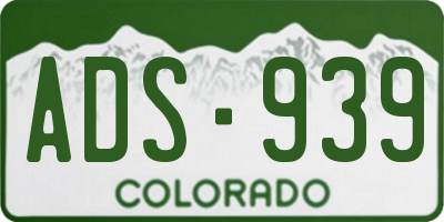 CO license plate ADS939