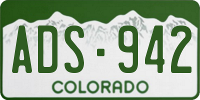 CO license plate ADS942