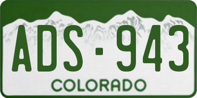 CO license plate ADS943