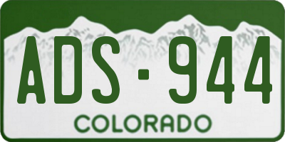 CO license plate ADS944