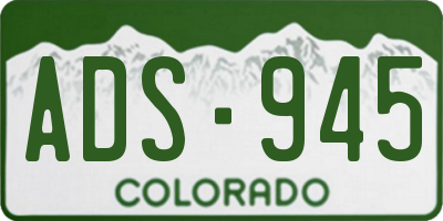CO license plate ADS945