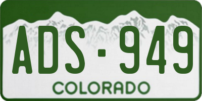 CO license plate ADS949
