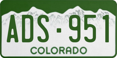 CO license plate ADS951
