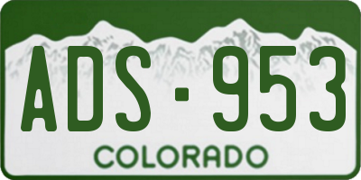 CO license plate ADS953