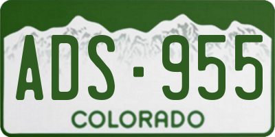 CO license plate ADS955
