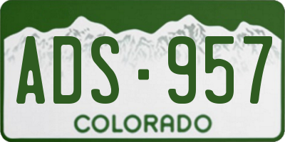 CO license plate ADS957
