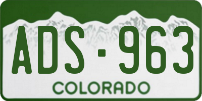 CO license plate ADS963