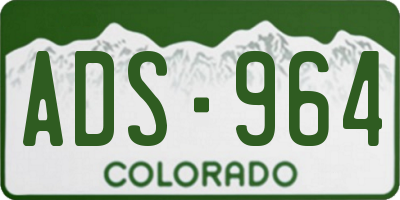 CO license plate ADS964