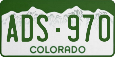 CO license plate ADS970