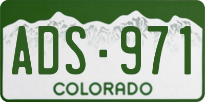 CO license plate ADS971