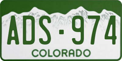 CO license plate ADS974