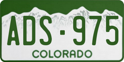 CO license plate ADS975