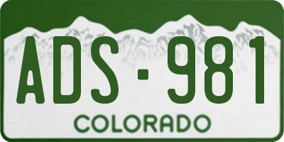 CO license plate ADS981
