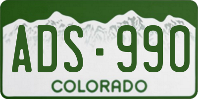 CO license plate ADS990