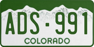CO license plate ADS991