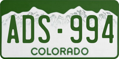 CO license plate ADS994