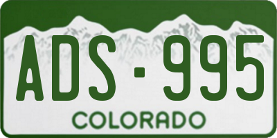 CO license plate ADS995
