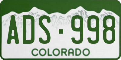 CO license plate ADS998