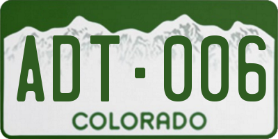 CO license plate ADT006