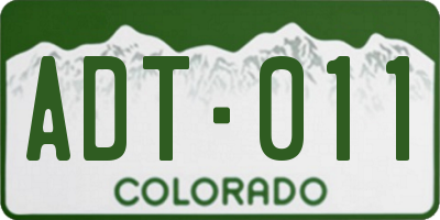 CO license plate ADT011