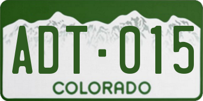 CO license plate ADT015