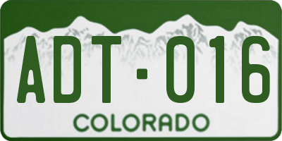 CO license plate ADT016
