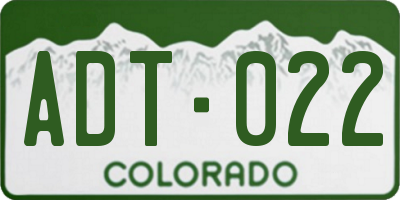 CO license plate ADT022