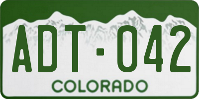 CO license plate ADT042