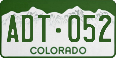 CO license plate ADT052