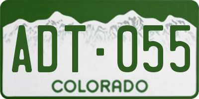 CO license plate ADT055