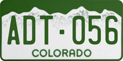 CO license plate ADT056