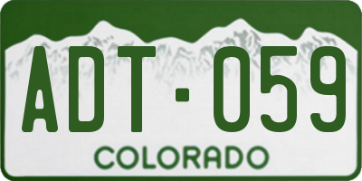 CO license plate ADT059