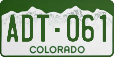 CO license plate ADT061
