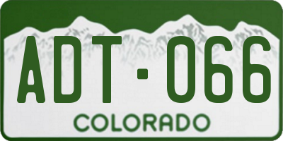 CO license plate ADT066
