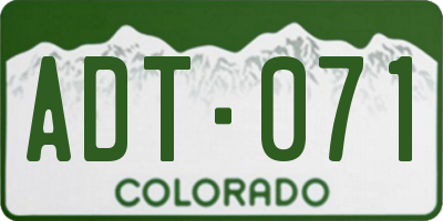 CO license plate ADT071