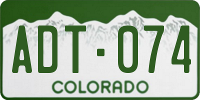 CO license plate ADT074
