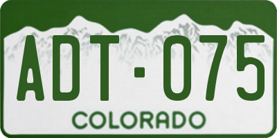 CO license plate ADT075