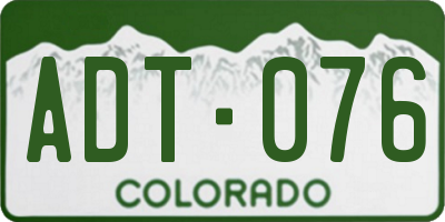 CO license plate ADT076