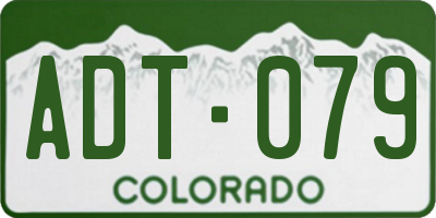 CO license plate ADT079