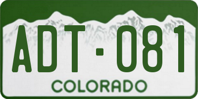 CO license plate ADT081
