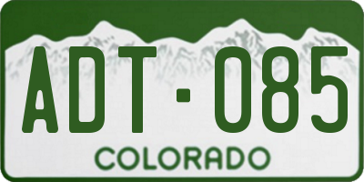 CO license plate ADT085