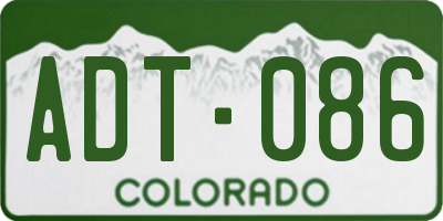 CO license plate ADT086