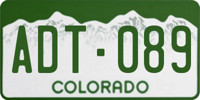 CO license plate ADT089