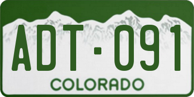 CO license plate ADT091
