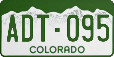 CO license plate ADT095