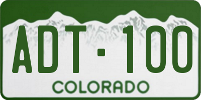 CO license plate ADT100