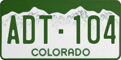 CO license plate ADT104
