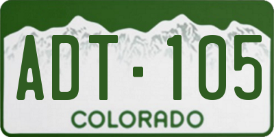 CO license plate ADT105
