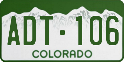 CO license plate ADT106