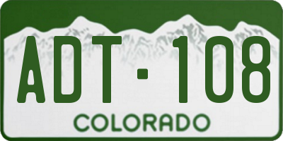 CO license plate ADT108